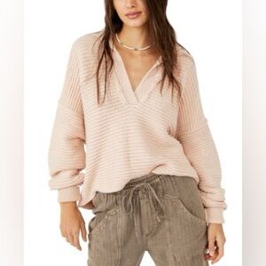 Free People Blush V-Neck Sweater